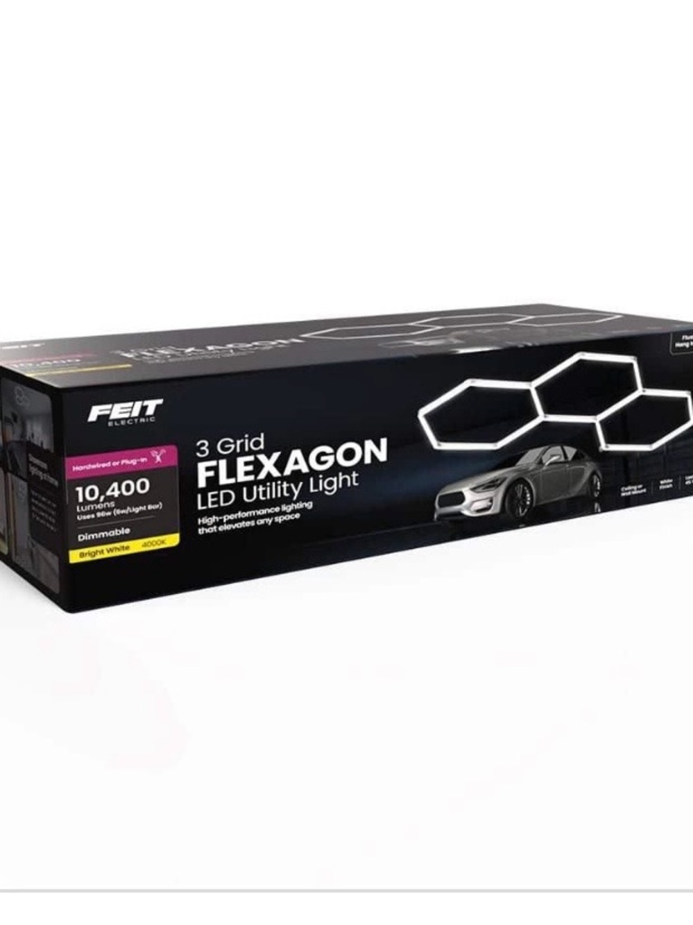 New Feit Electric Flexagon 8 ft LED grid hexagon shop light
